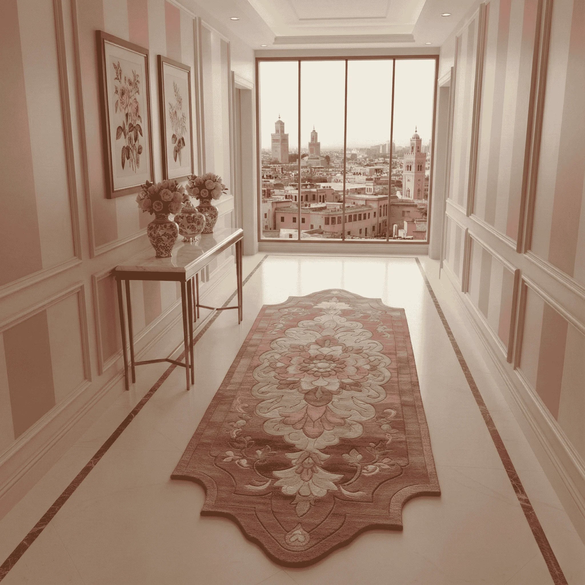 Soft Blush Hand Tufted Wool Runner Rug - Image 2