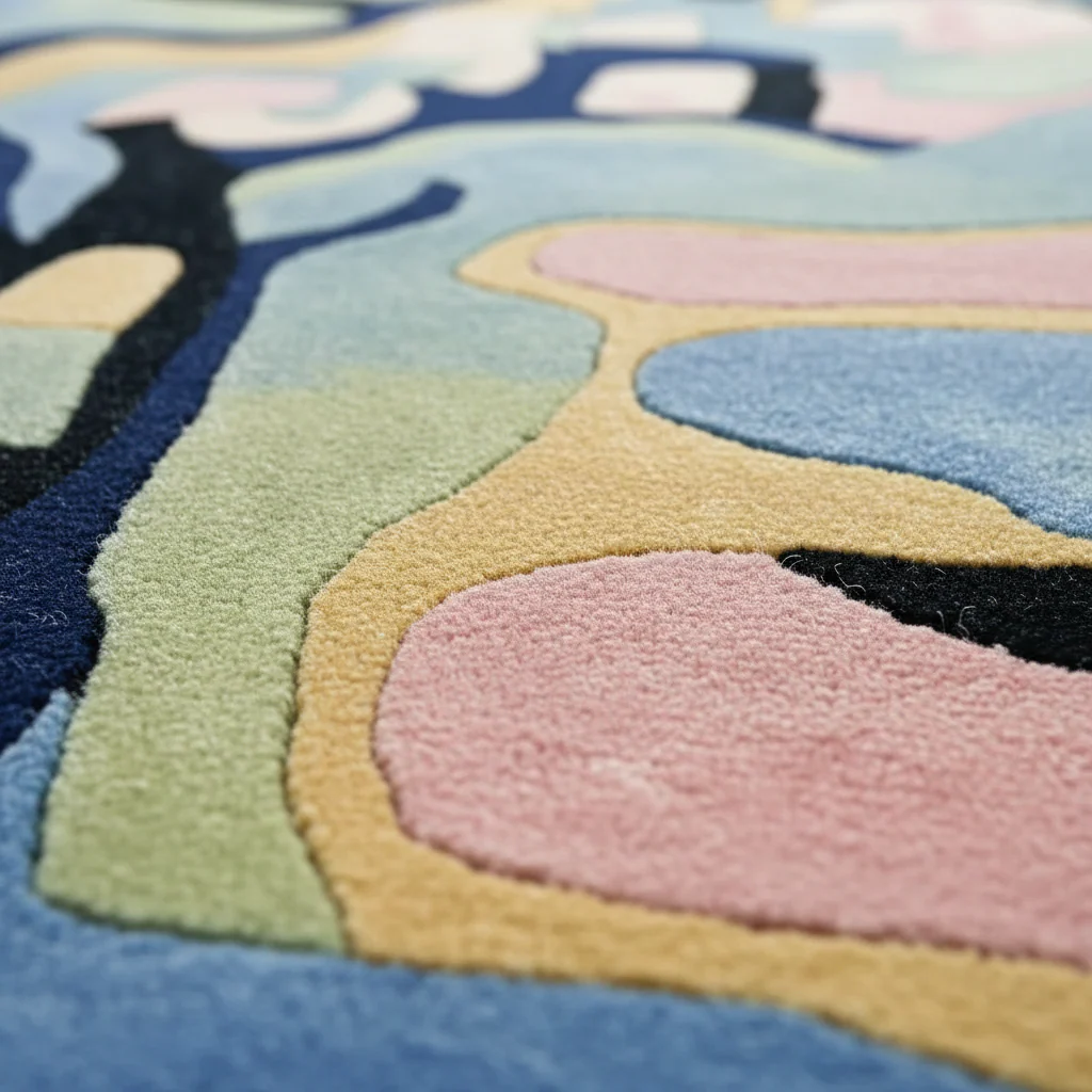 Soft Form Abstraction Hand Tufted Rug - Image 3