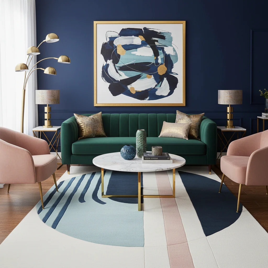 Soft Geometry Flow Hand Tufted Rug - Image 2