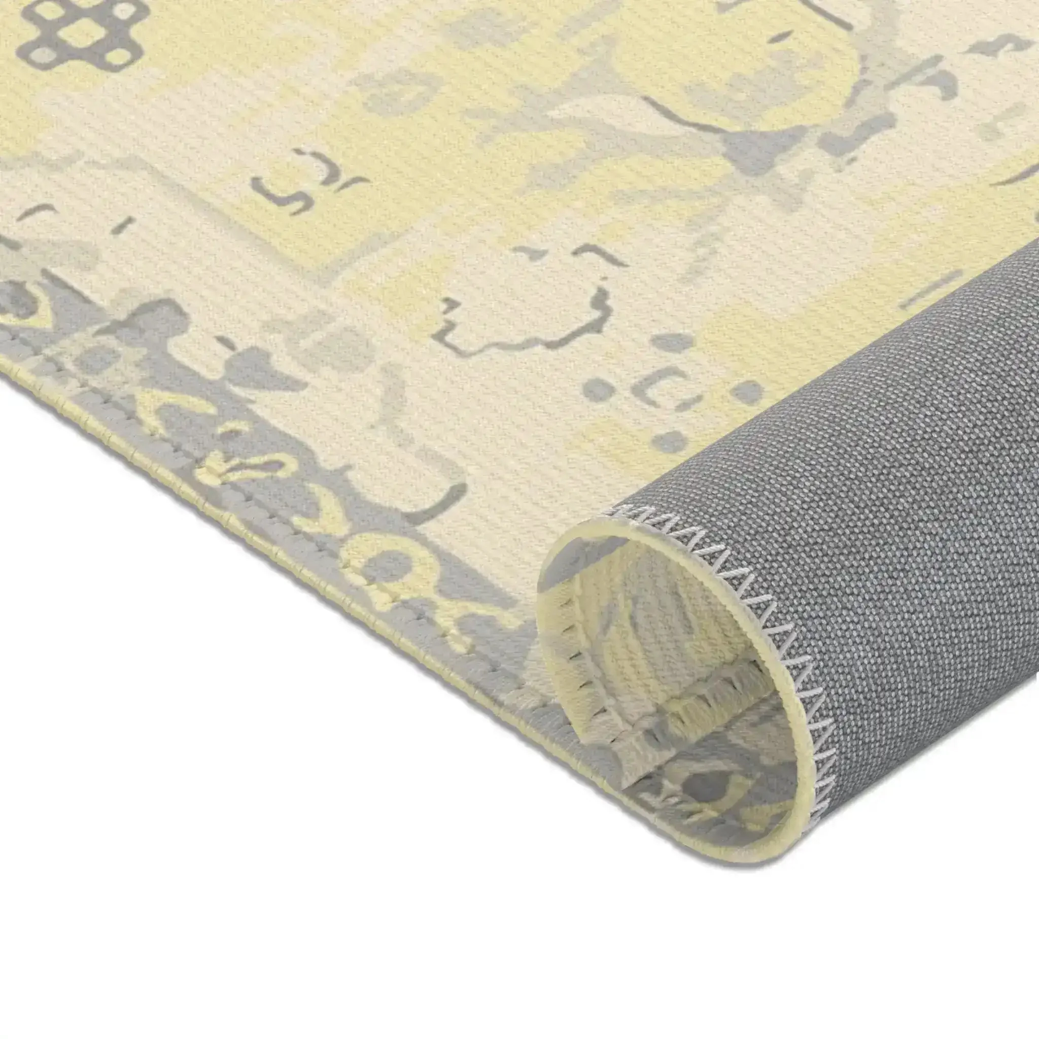 Soft Ivory & Gray Vintage Medallion Accent Rug - Image 4