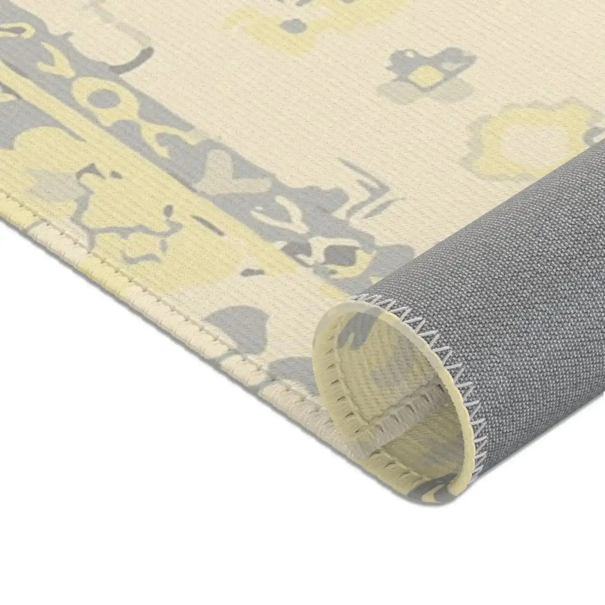 Soft Ivory & Gray Vintage Medallion Accent Rug - Image 9