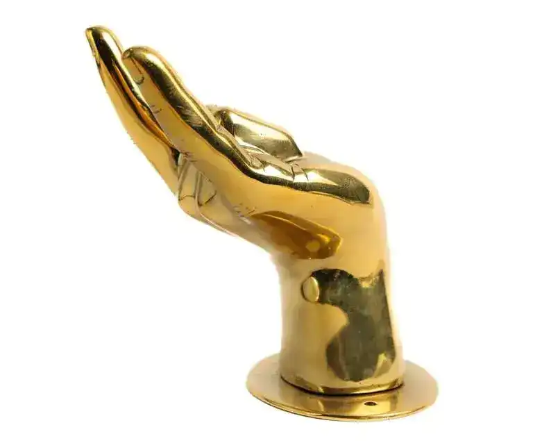Solid Brass ASL Love Hand Sign Door Pull - Image 2