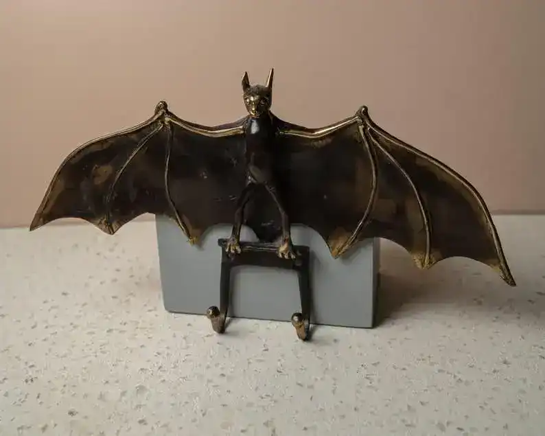 Solid Brass Bat Wall Hook - Image 6