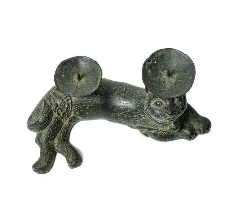 Solid Brass Cat Candle Holder - Image 4