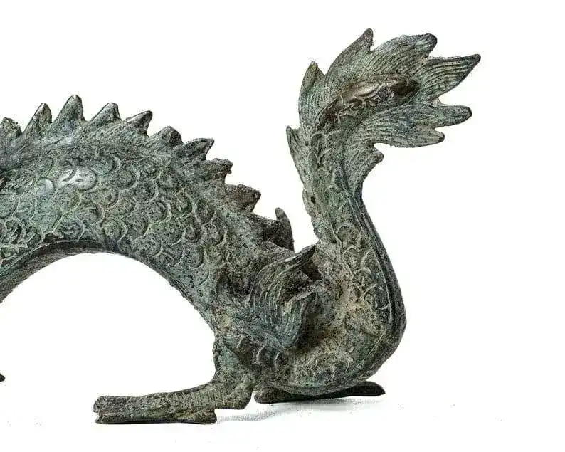 Solid Brass Dragon and Ball Statue - Image 3