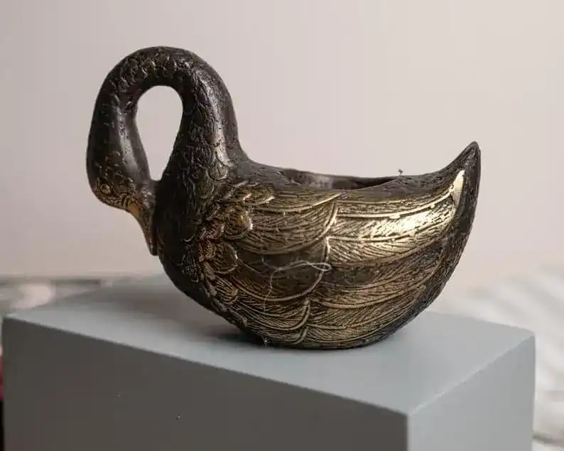 Solid Brass Duck Astray Candle Holder - Image 3