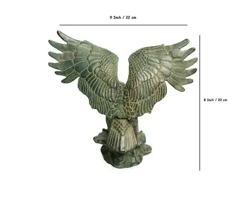 Solid Brass Eagle Sculpture on Marble Base - Image 7