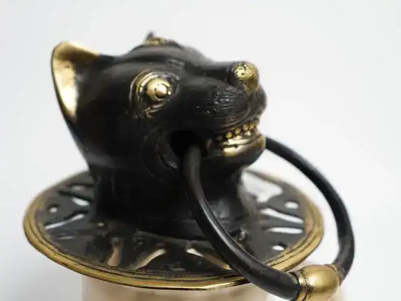 Solid Brass Egyptian Cat Door Knocker - Image 5