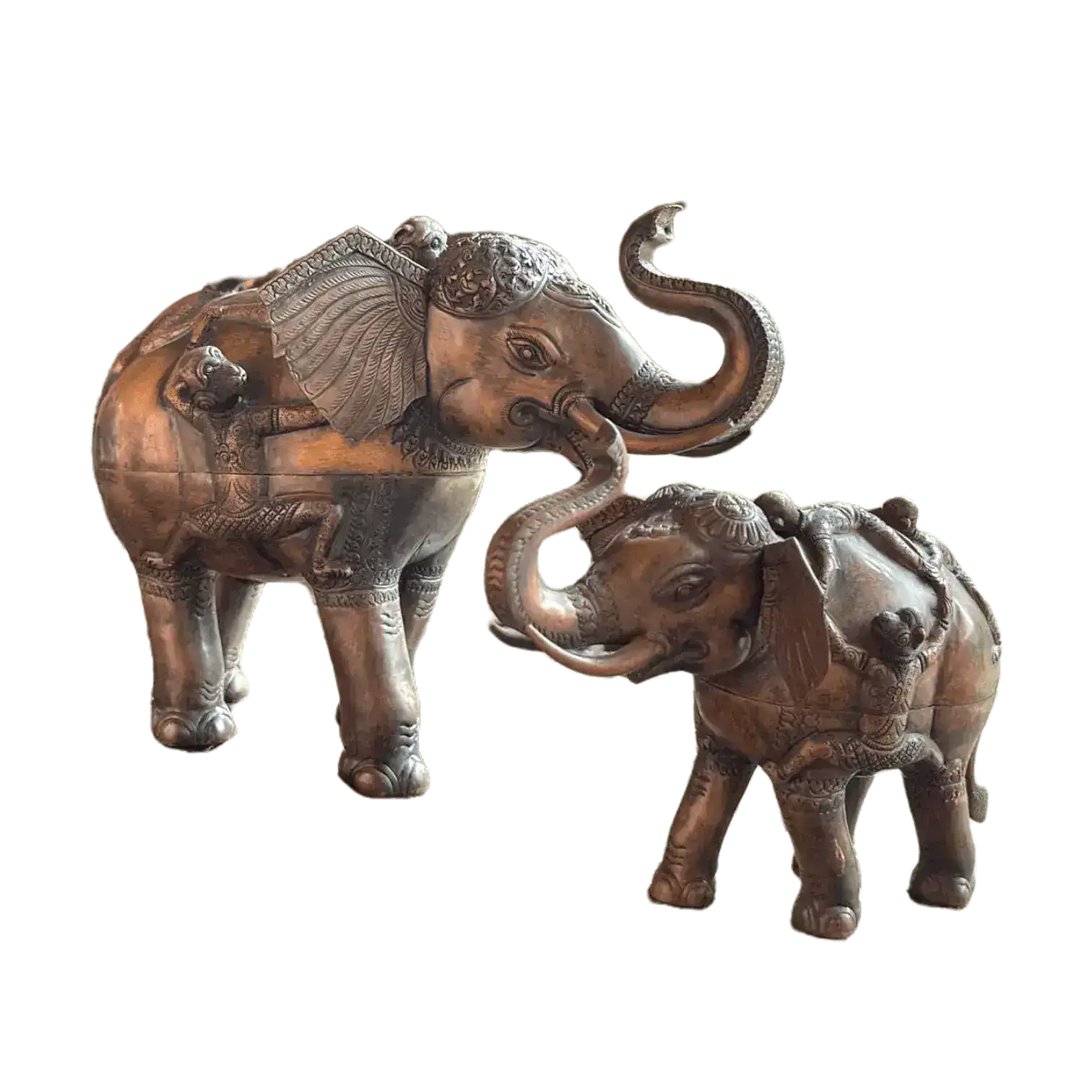 Solid Brass Elephant Betel Storage Box