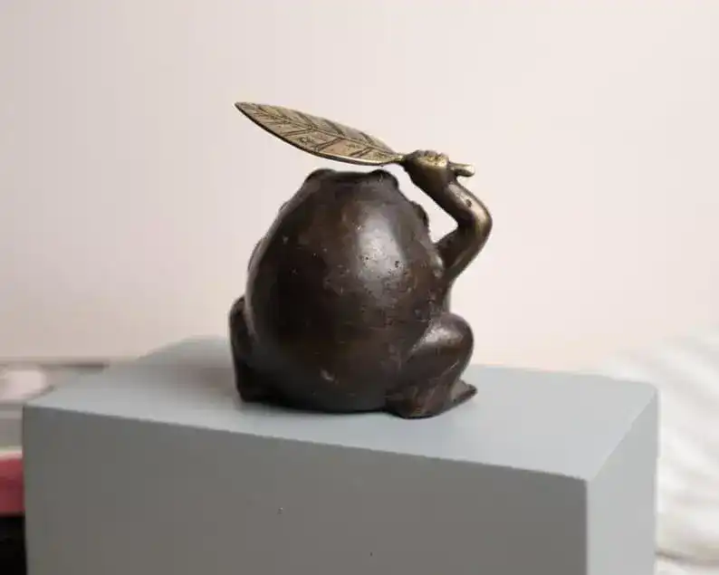 Solid Brass Frog Figurine - Image 8