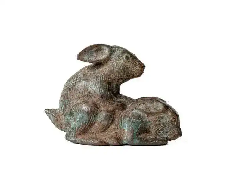 Solid Brass Making-Love Rabbits Figurine - Image 3