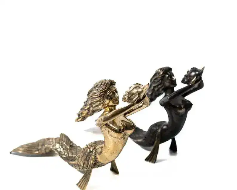 Solid Brass Mermaid Statue - Image 6