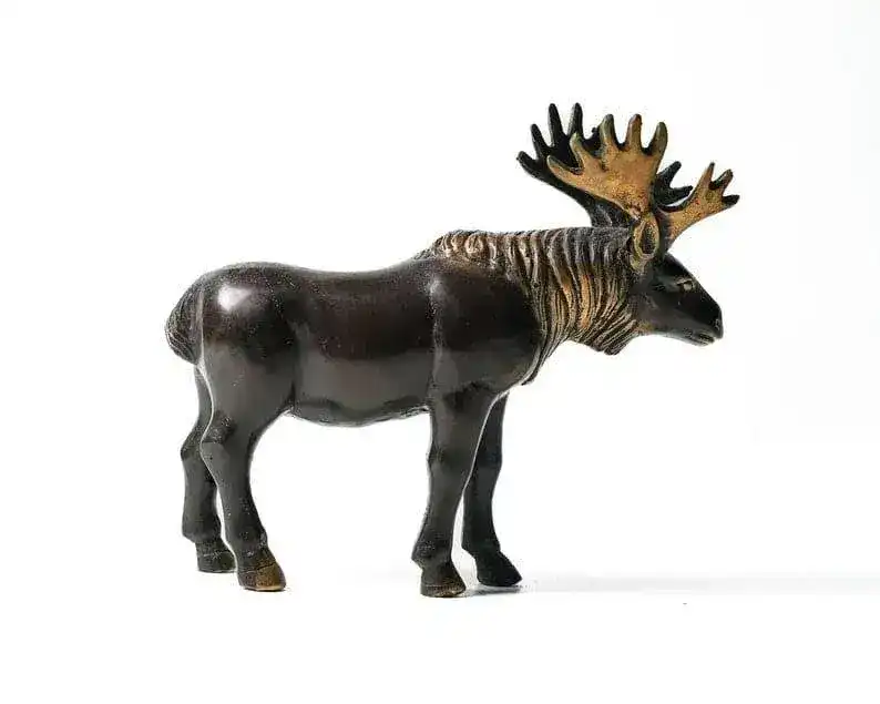 Solid Brass Miniature Reindeer Figurine - Image 2