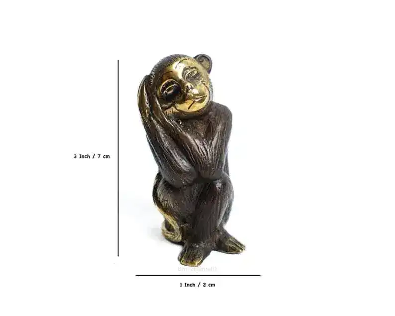 Solid Brass Monkey Statues - Set of 3 - Image 5