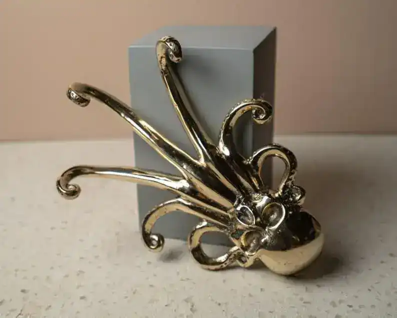 Solid Brass Octopus Wall Hook - Image 5