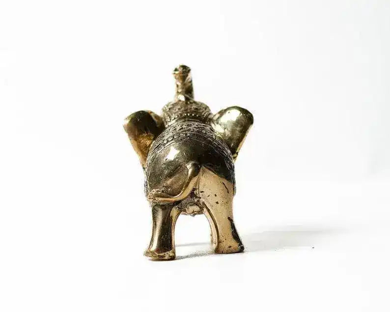 Solid Brass Royal Elephant Figurine - Image 3