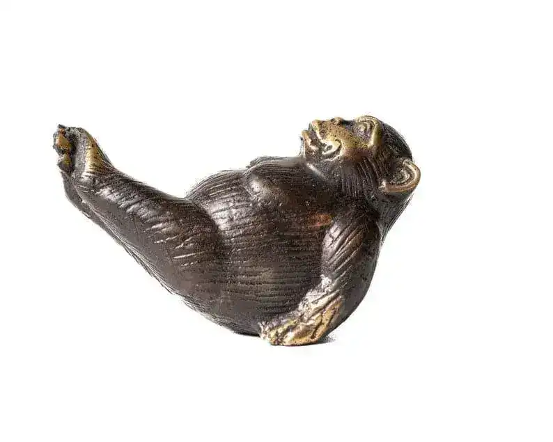 Solid Brass Yoga Monkeys Sculpture - Image 2