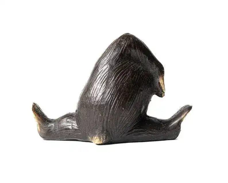 Solid Brass Yoga Monkeys Sculpture - Image 3