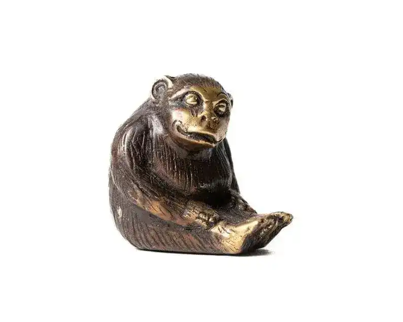 Solid Brass Yoga Monkeys Sculpture - Image 5