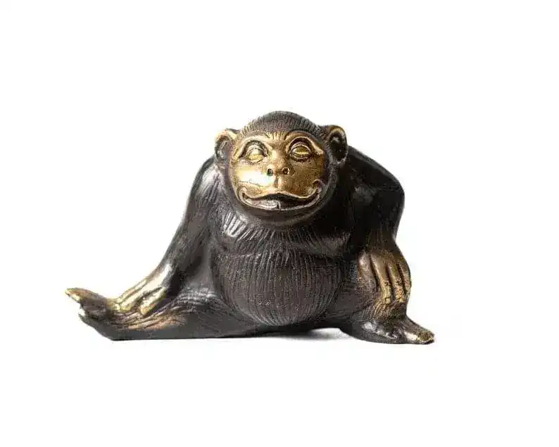 Solid Brass Yoga Monkeys Sculpture - Image 6