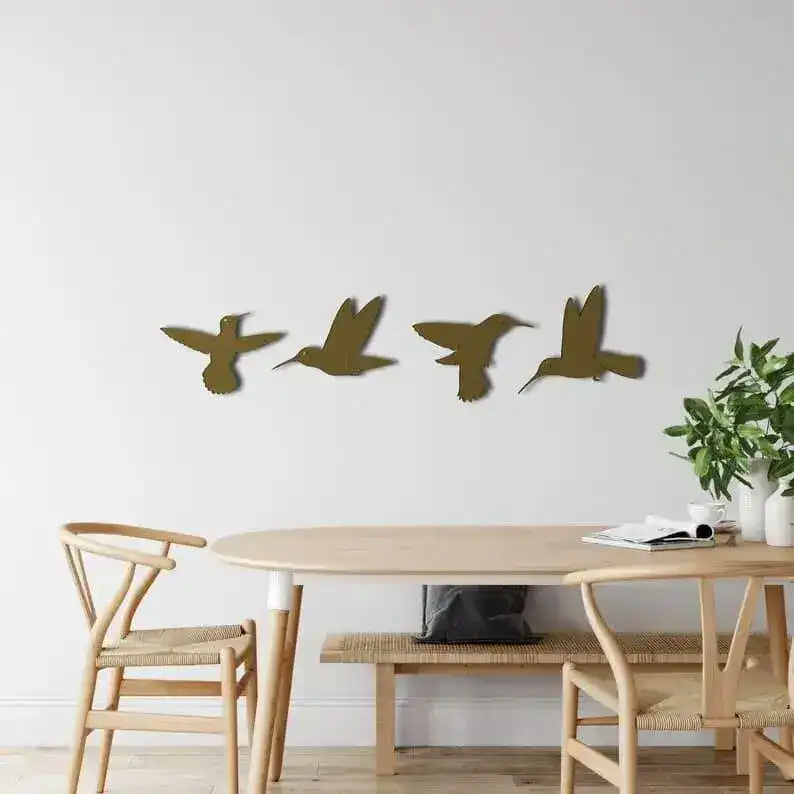 Solid Metal Flying Birds Metal Wall Hanging Decor