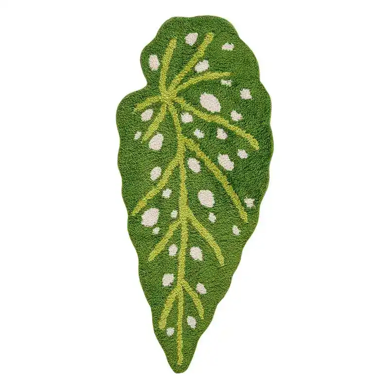 Spotted Begonia Leaf Art Tufted Bath Rug - Image 2
