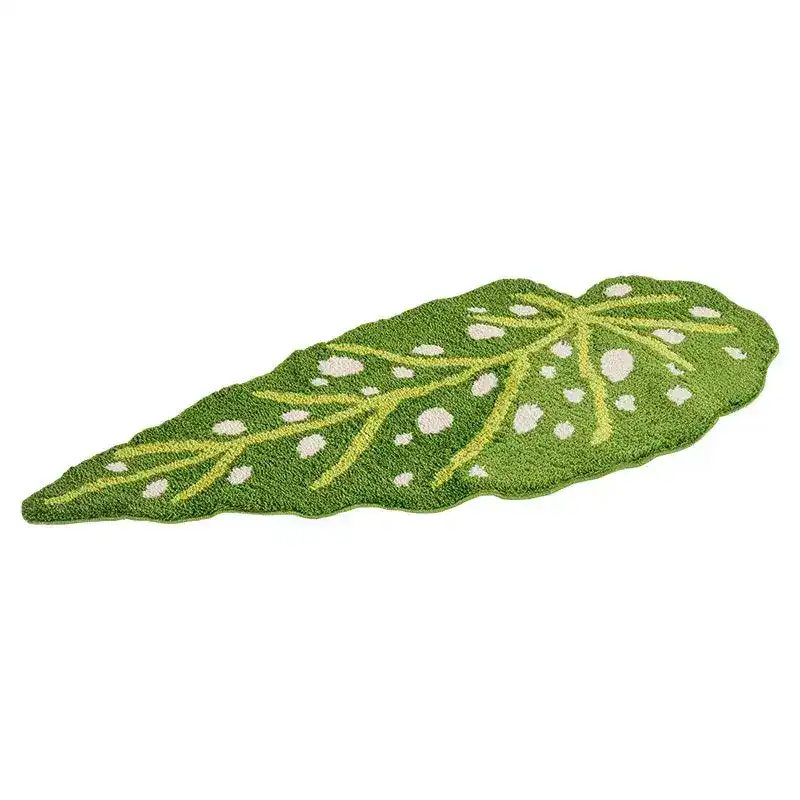 Spotted Begonia Leaf Art Tufted Bath Rug - Image 4