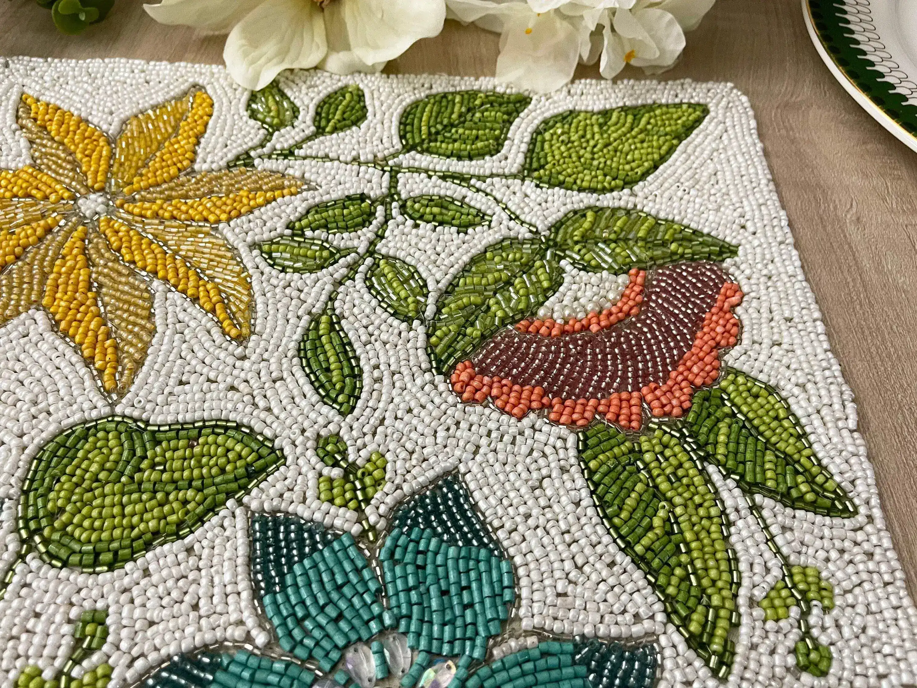 Spring Flower Square Beaded Placemat - Image 7