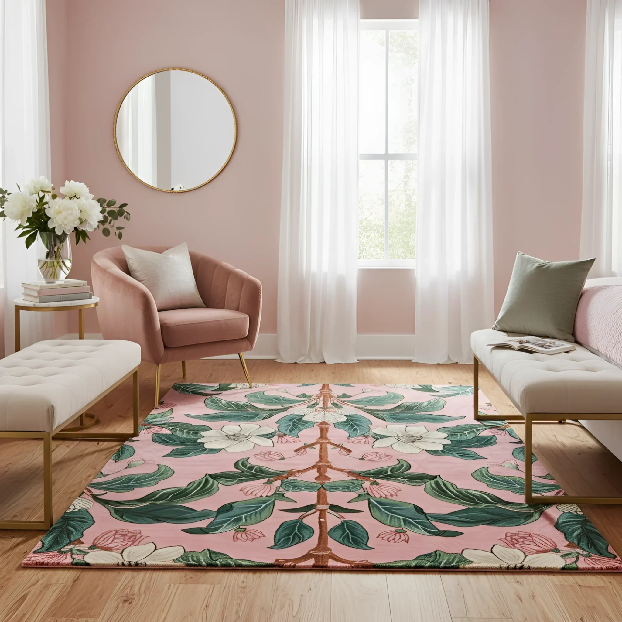 Spring Garden Petals Hand Tufted Rug - Image 2