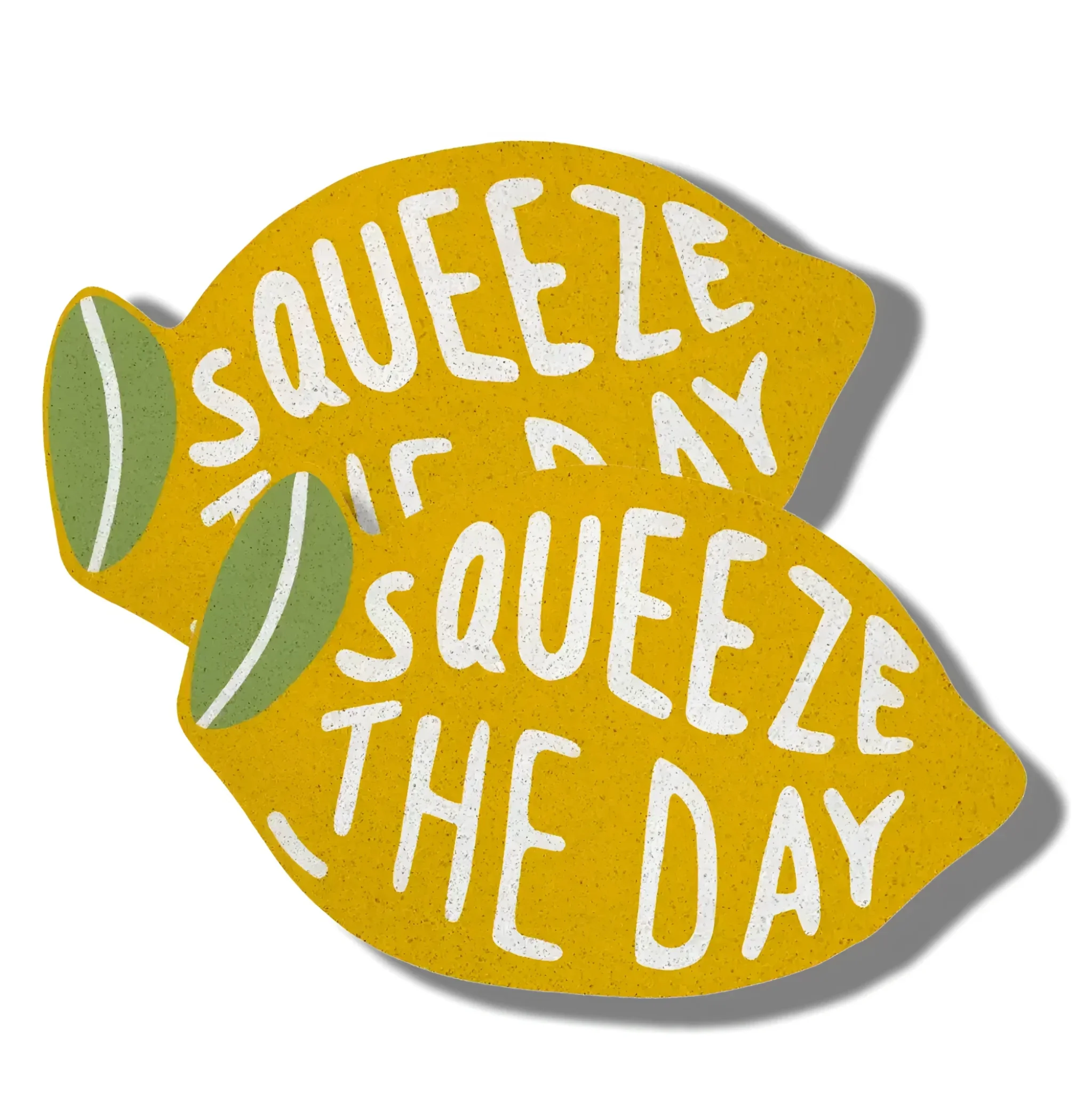 Squeeze the Day Yellow Lemon Shaped Entrance Door Mat - Image 2