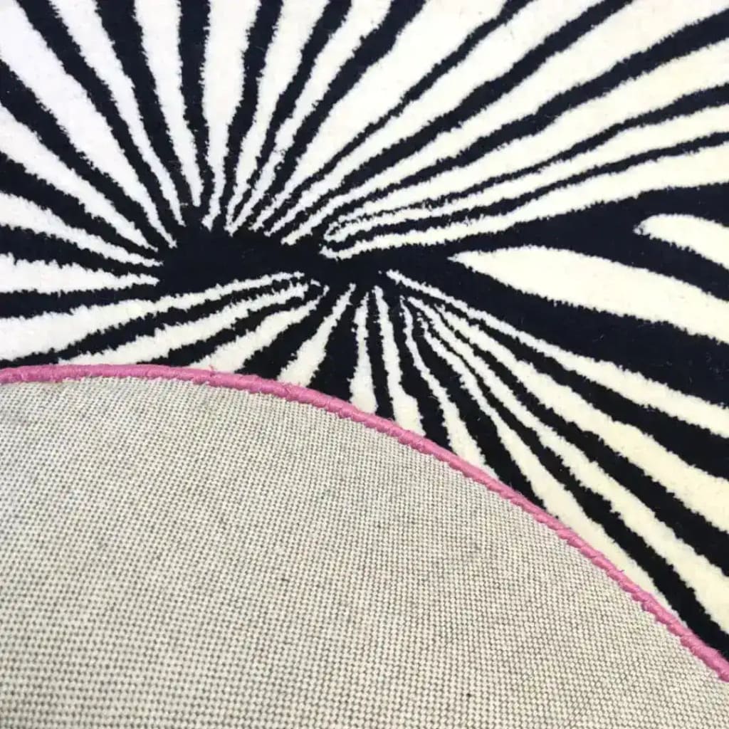 Step onto the Pink Sun Hand Tufted Wool Rug 8' - Image 4