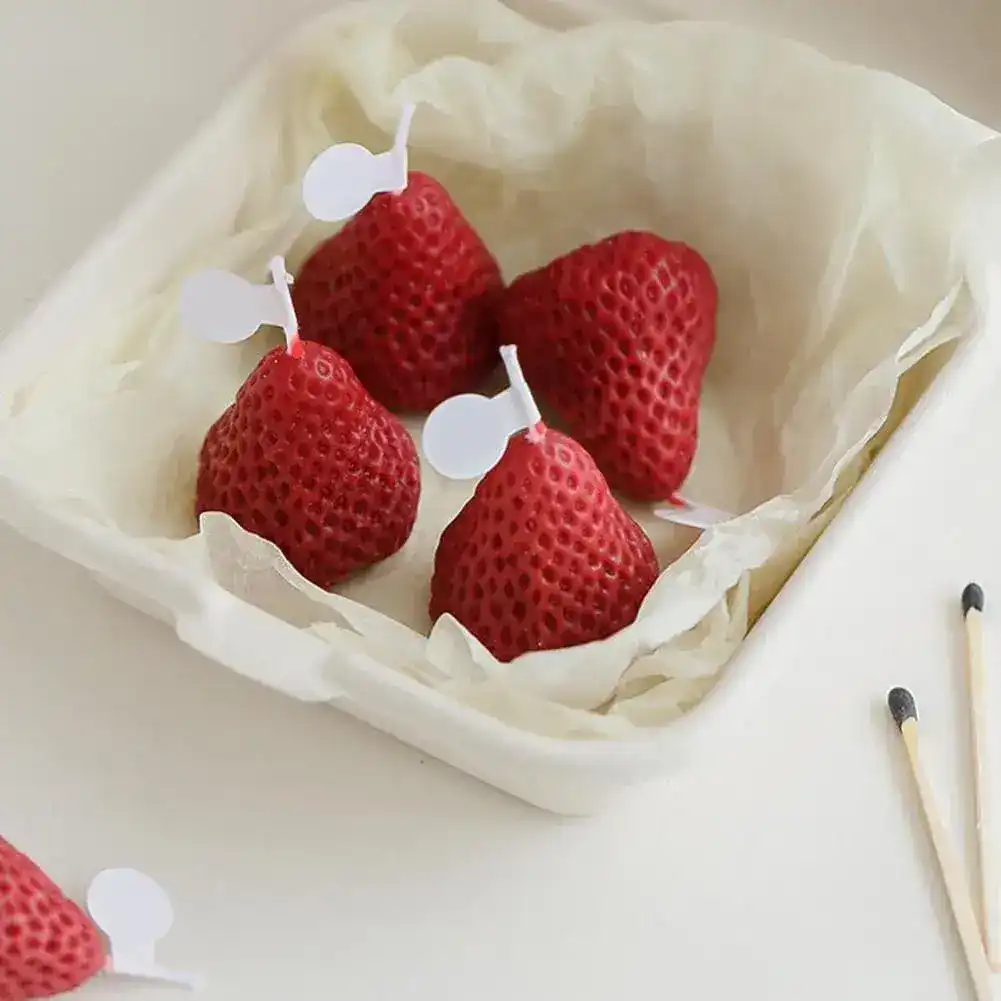 Strawberry Aromatherapy Candles - Set of 4 - Image 3