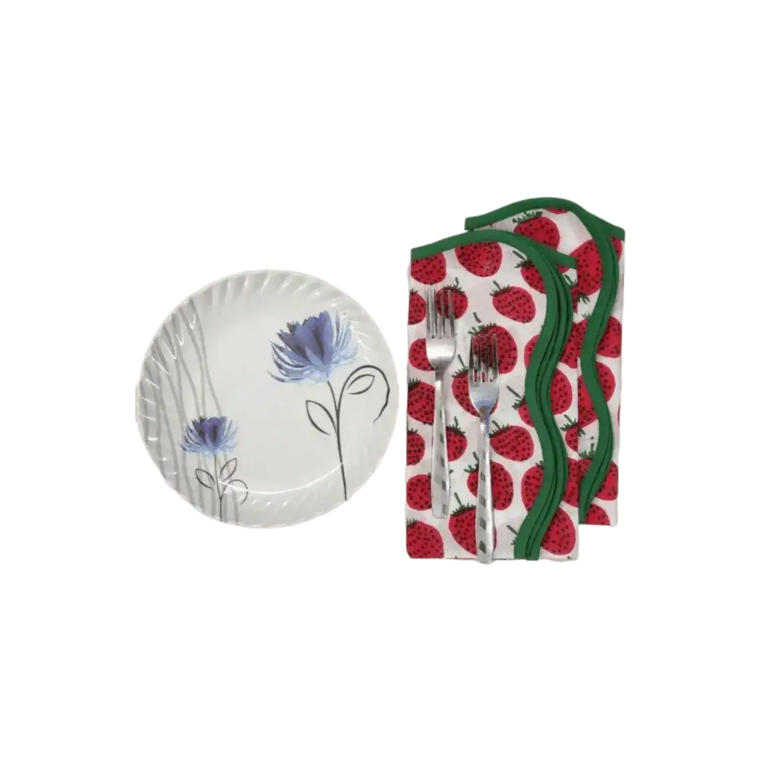 Strawberry Hand Block Printed Cotton Napkins - Image 7