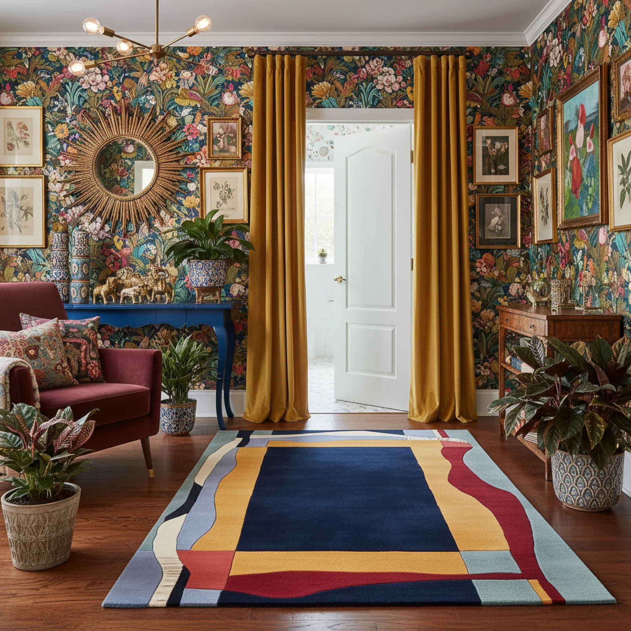 Structured Warm Frame Hand Tufted Rug - Image 3