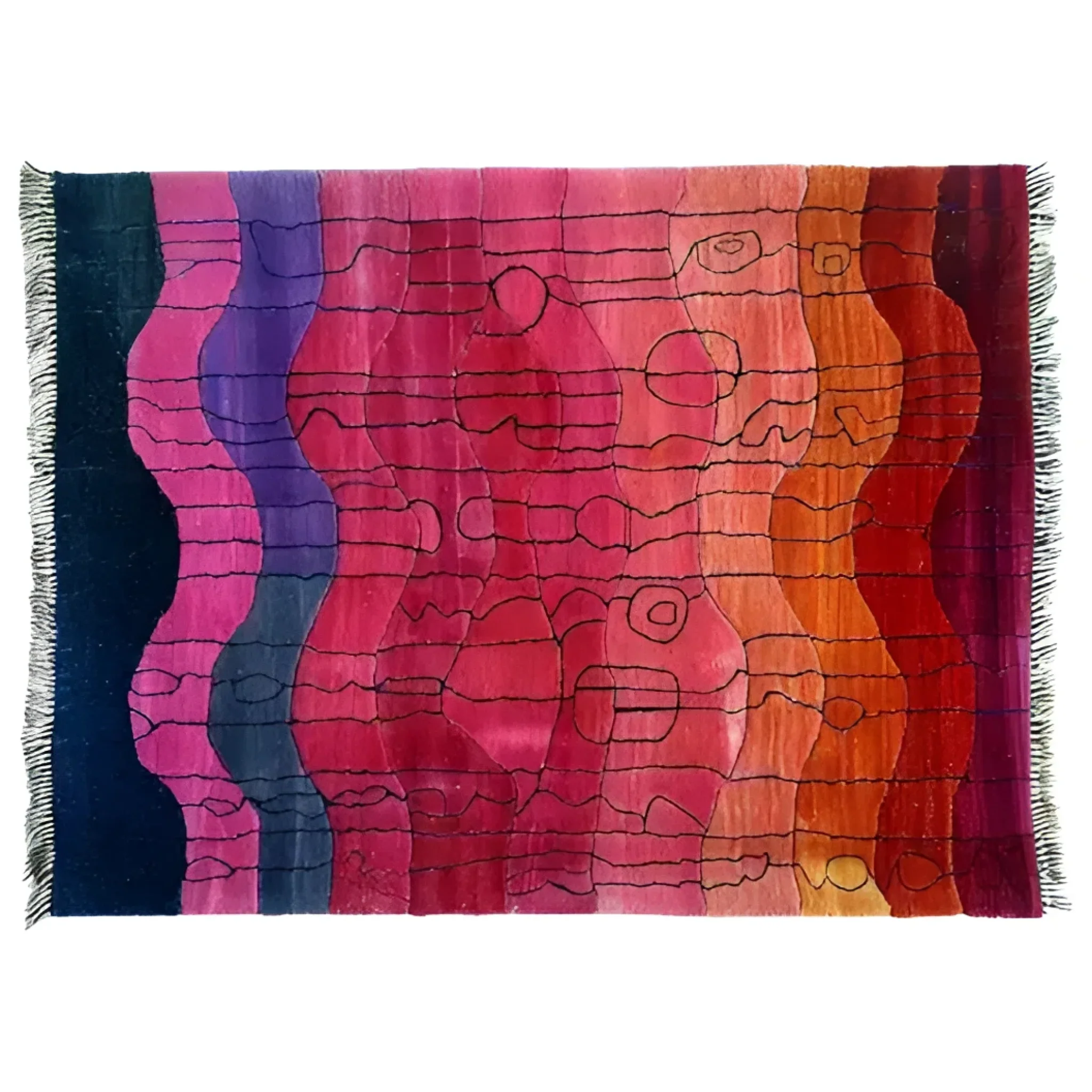 Sunset Reverie Viscose Hand Knotted Wool Rug - Image 4