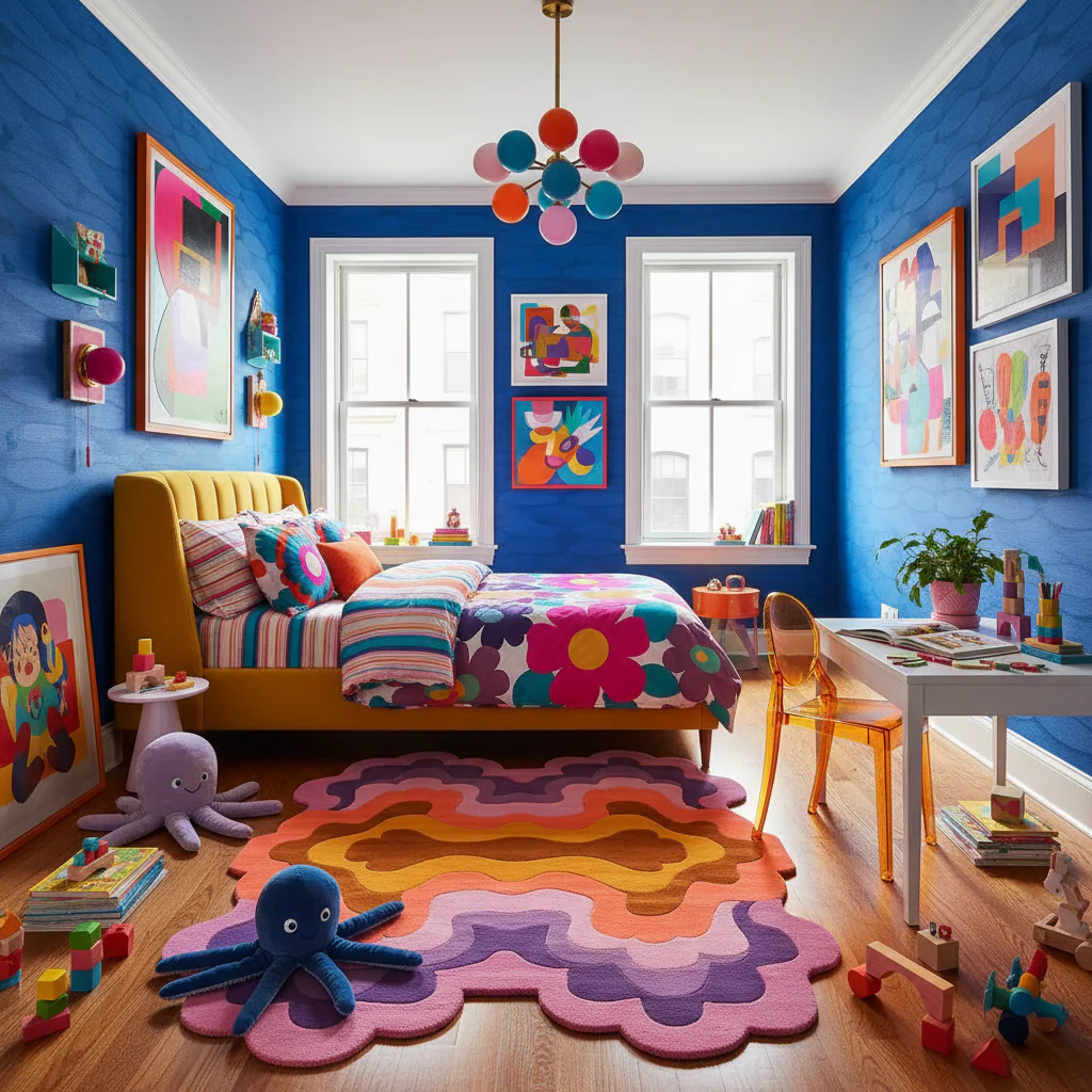 Swirling Colors wool Hand Tufted Wool Rug - Image 2