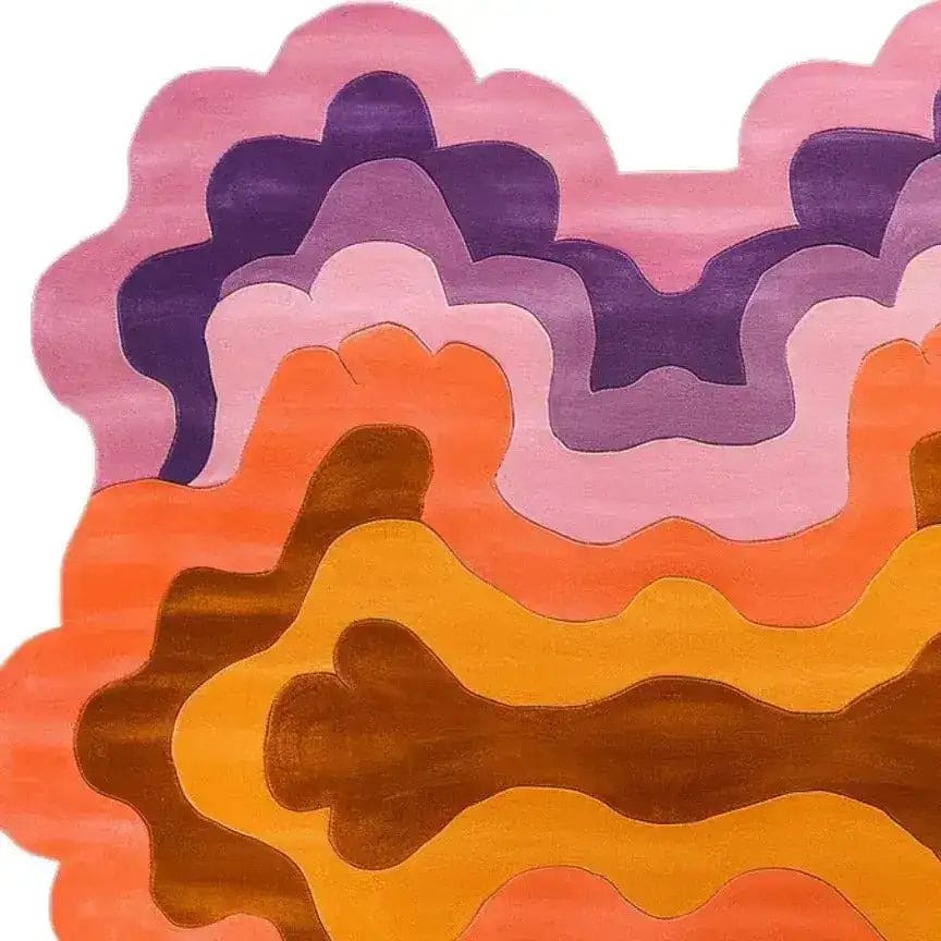 Swirling Colors wool Hand Tufted Wool Rug - Image 4