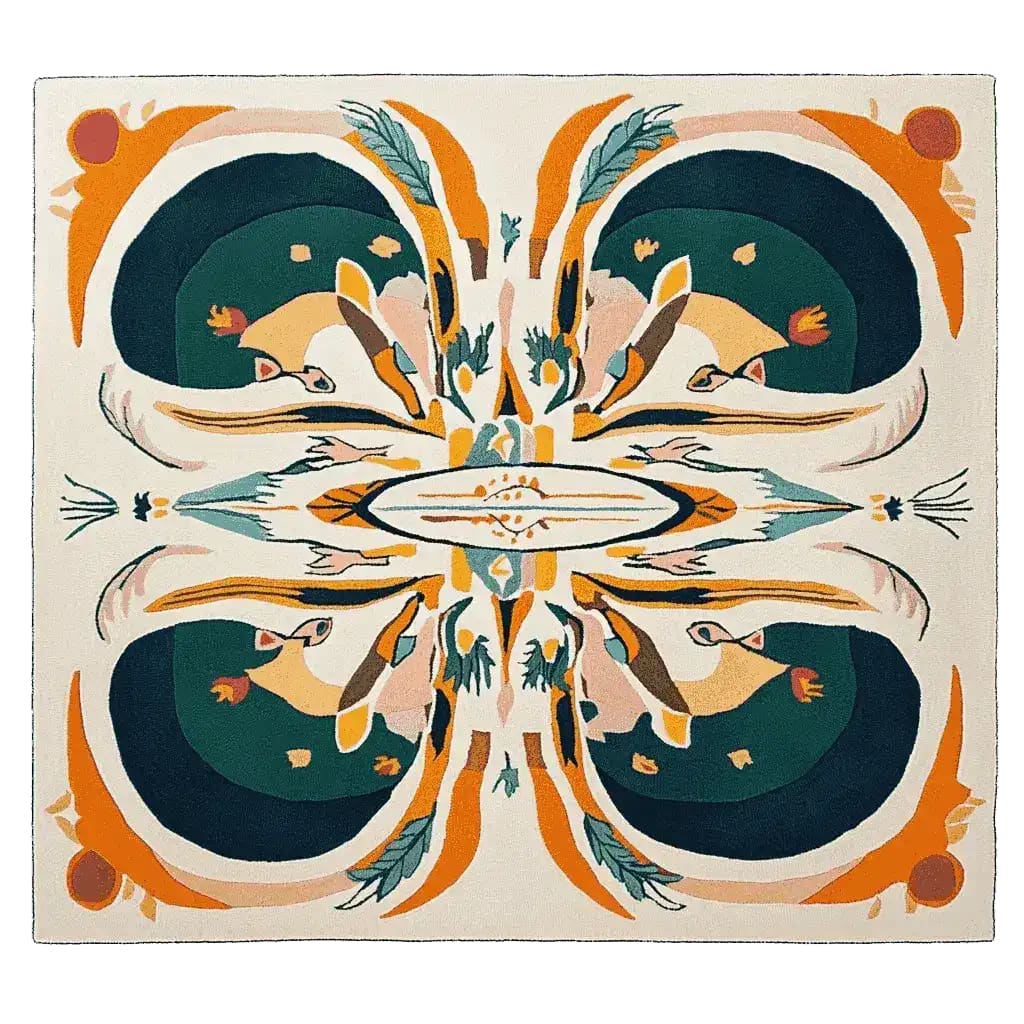 Symmetry Spirit Bloom Hand Tufted Rug - Image 4