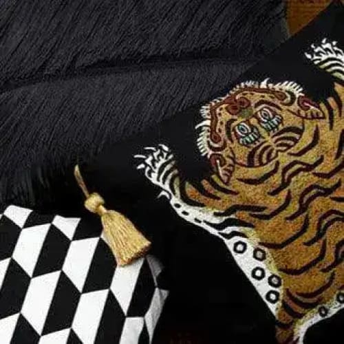 Tassel Tibetan Tiger Throw Pillow Cover - Image 12