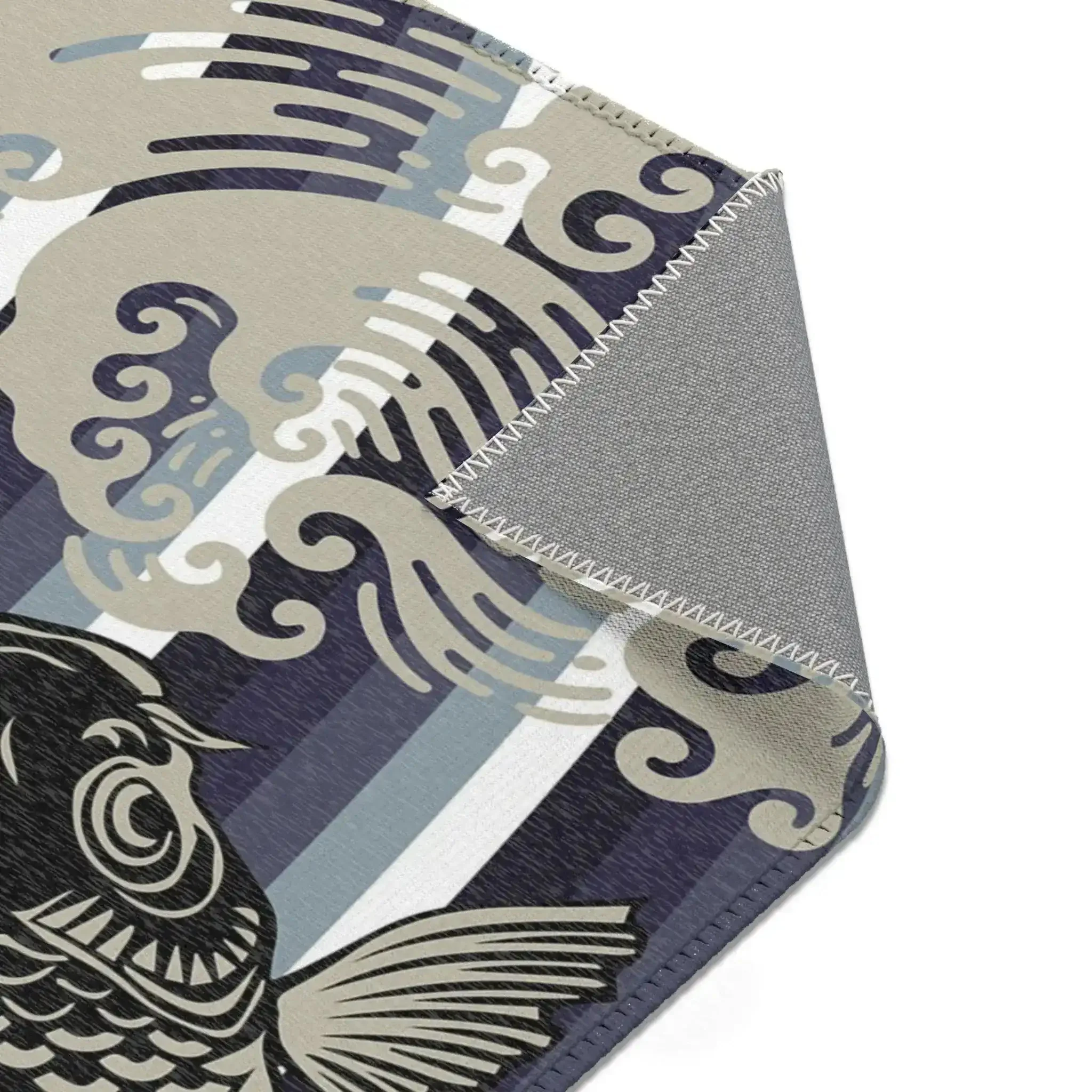 Taupe & Navy Koi Wave Accent Rug - Image 5