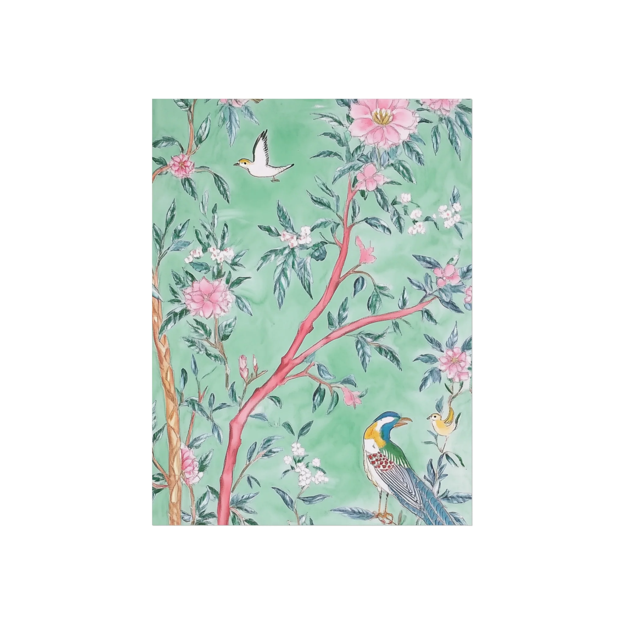 Chinoiserie Birds and Floral Scene Fine Art Poster - Image 13