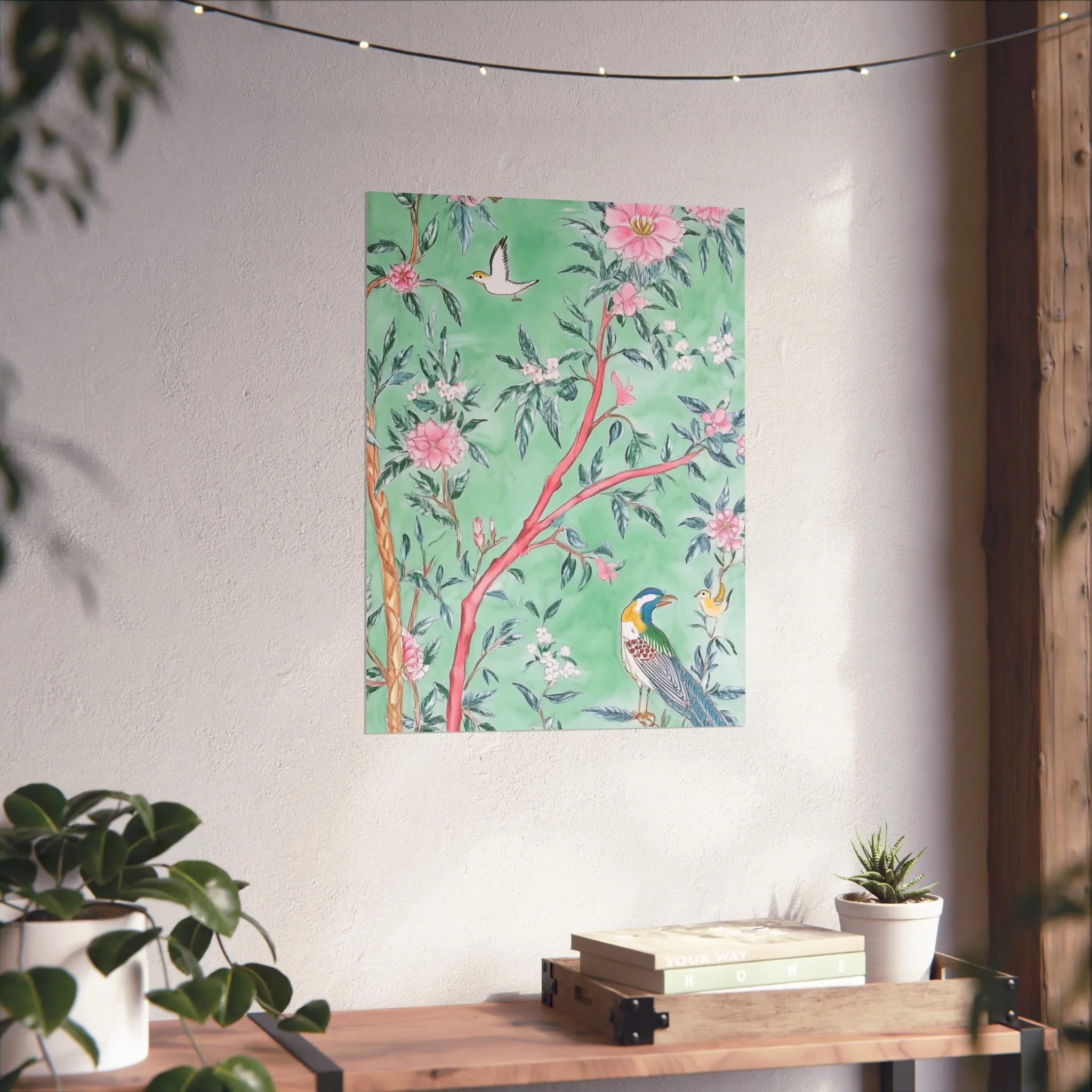 Chinoiserie Birds and Floral Scene Fine Art Poster - Image 36