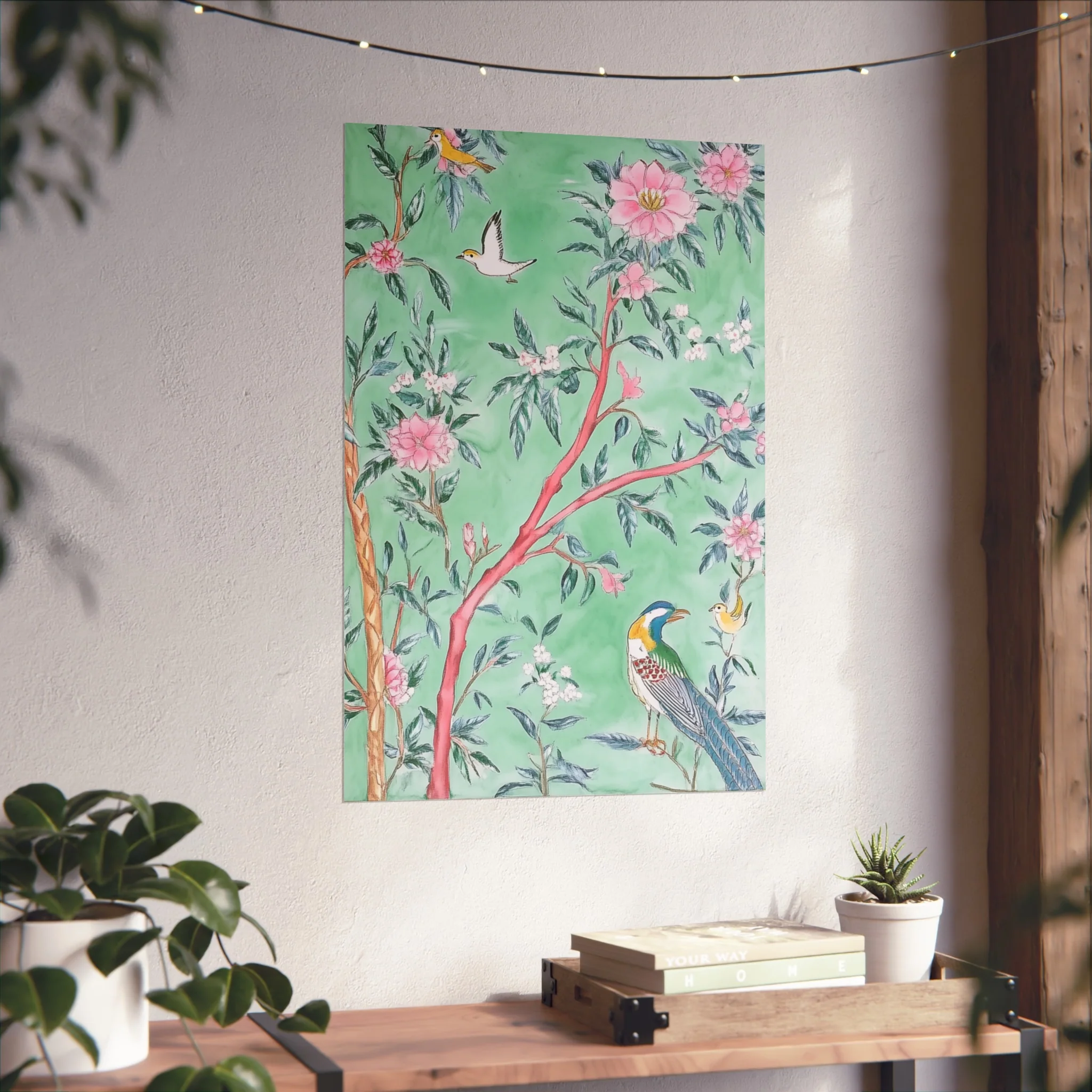 Chinoiserie Birds and Floral Scene Fine Art Poster - Image 38