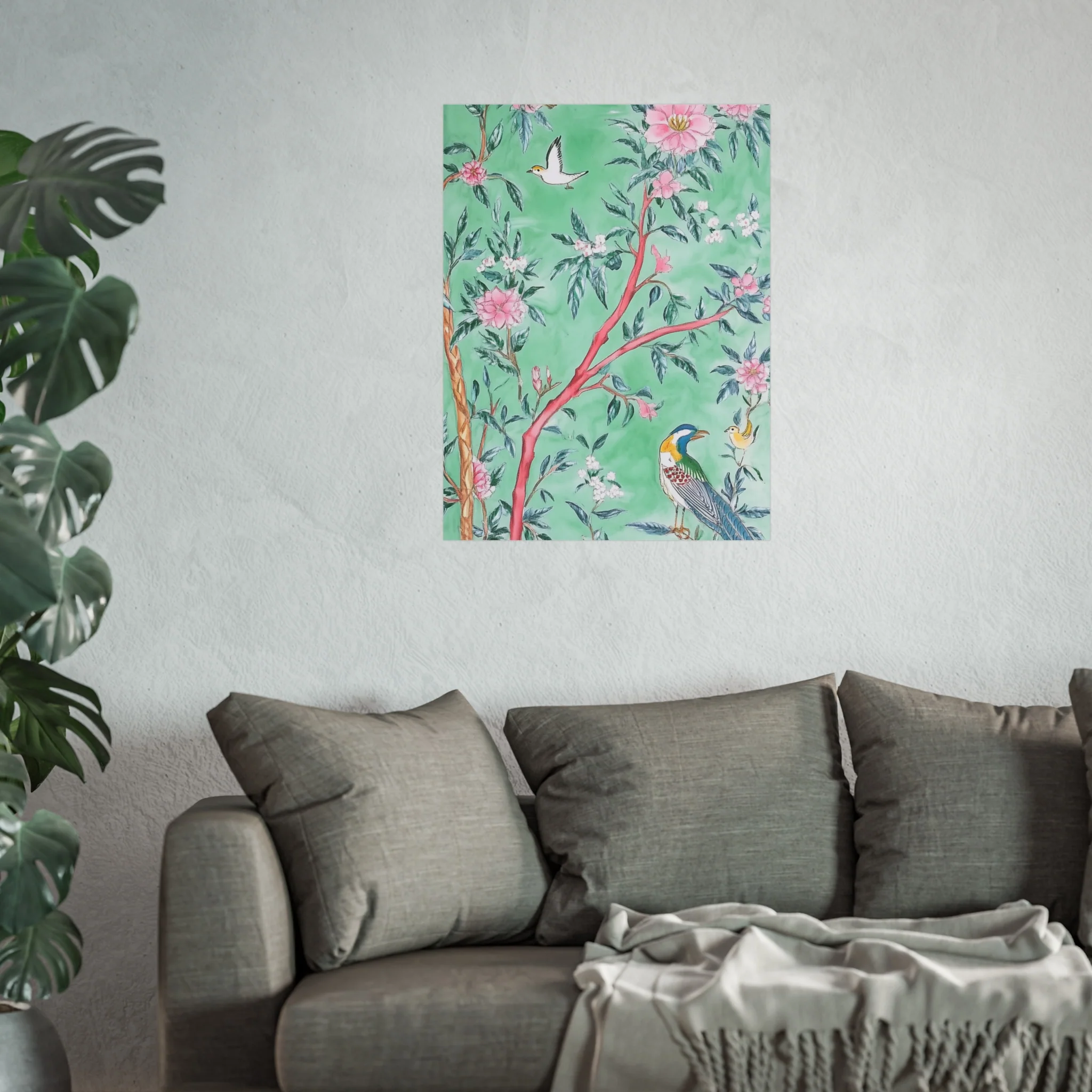 Chinoiserie Birds and Floral Scene Fine Art Poster - Image 41