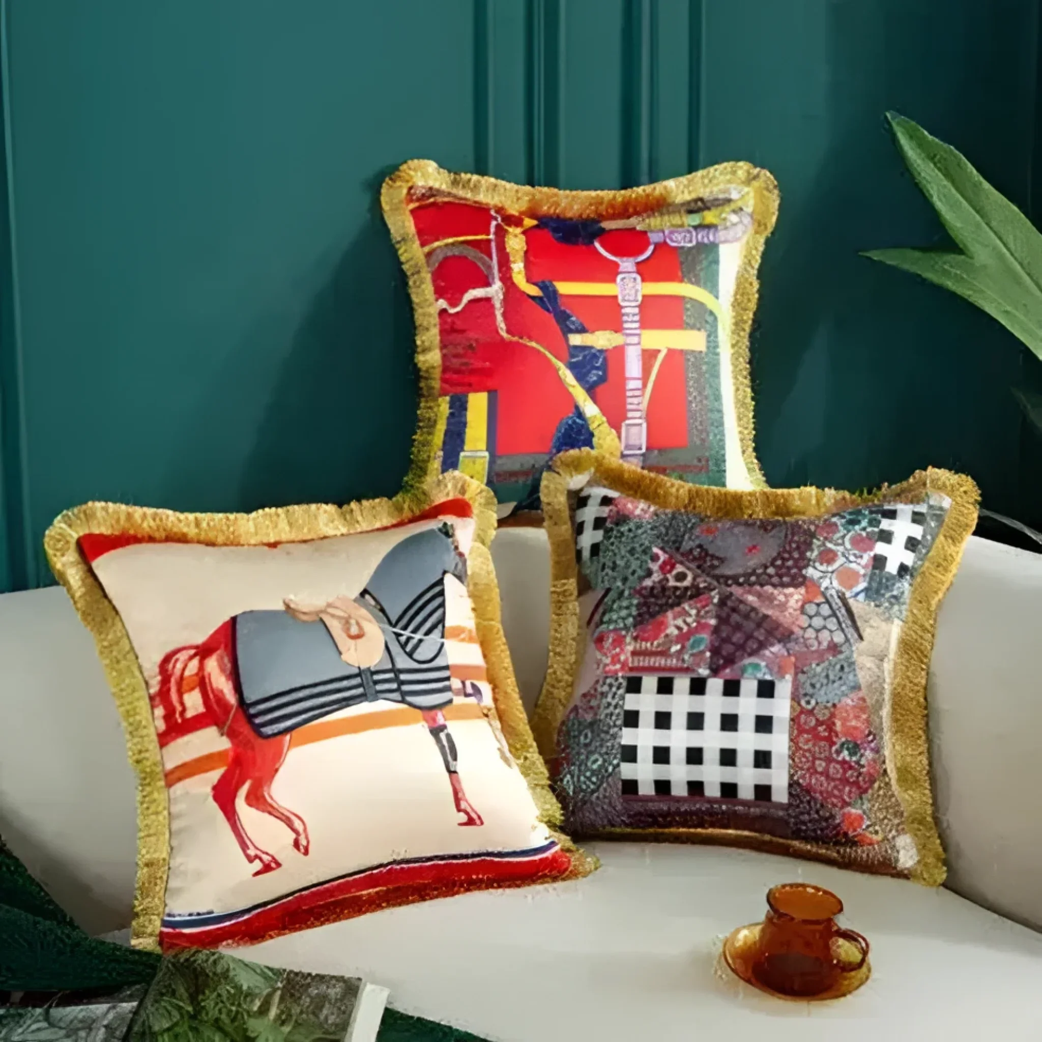 The Royal Animal Collection Printed Throw Cushion Pillow Cover - Image 3