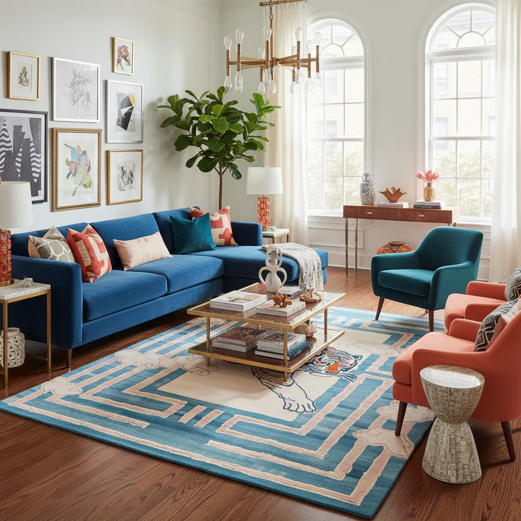 Tiger Blossom Canopy Hand Tufted Wool Rug - Image 2