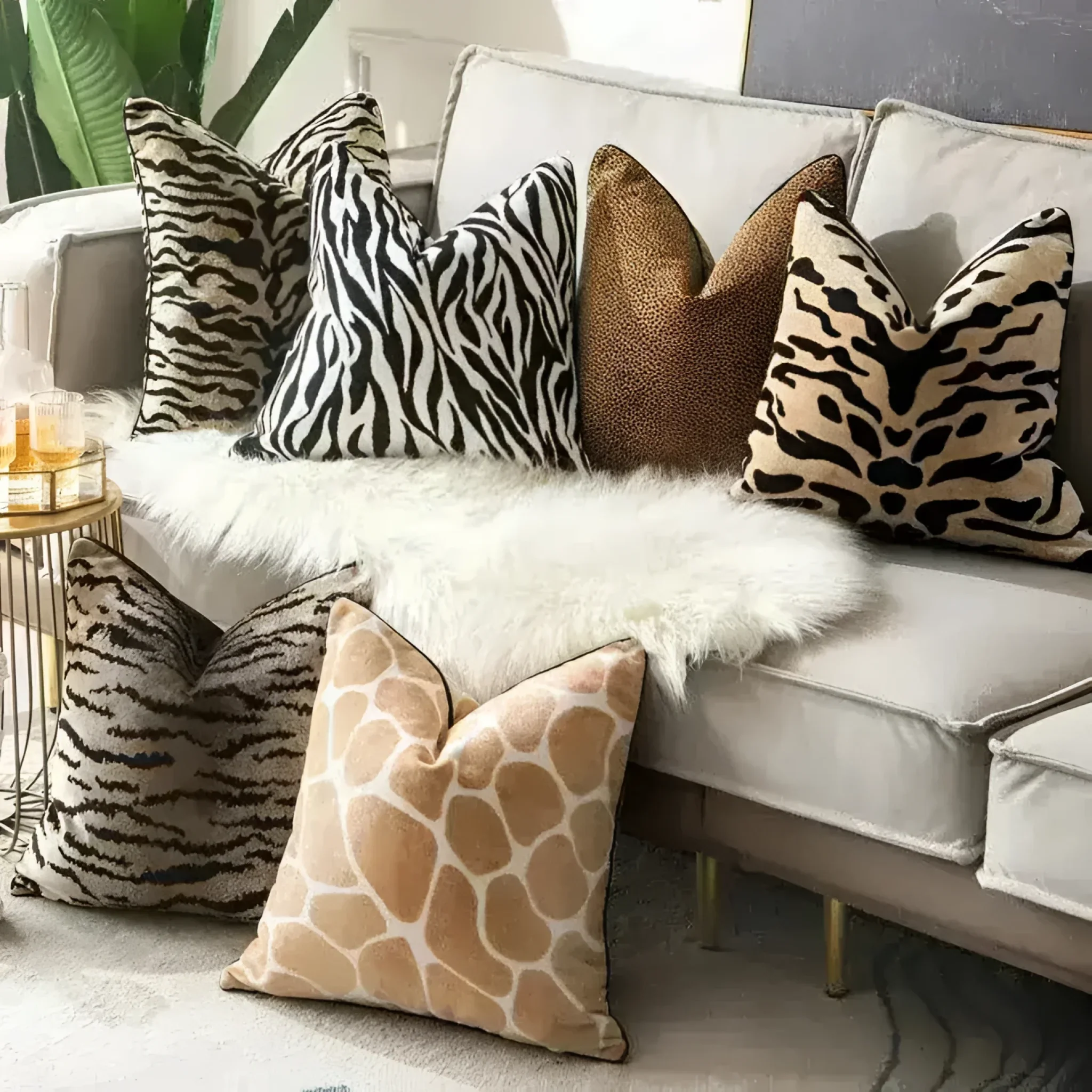 Tiger Pattern Velvet Decorative Throw Pillow Cover - Image 4