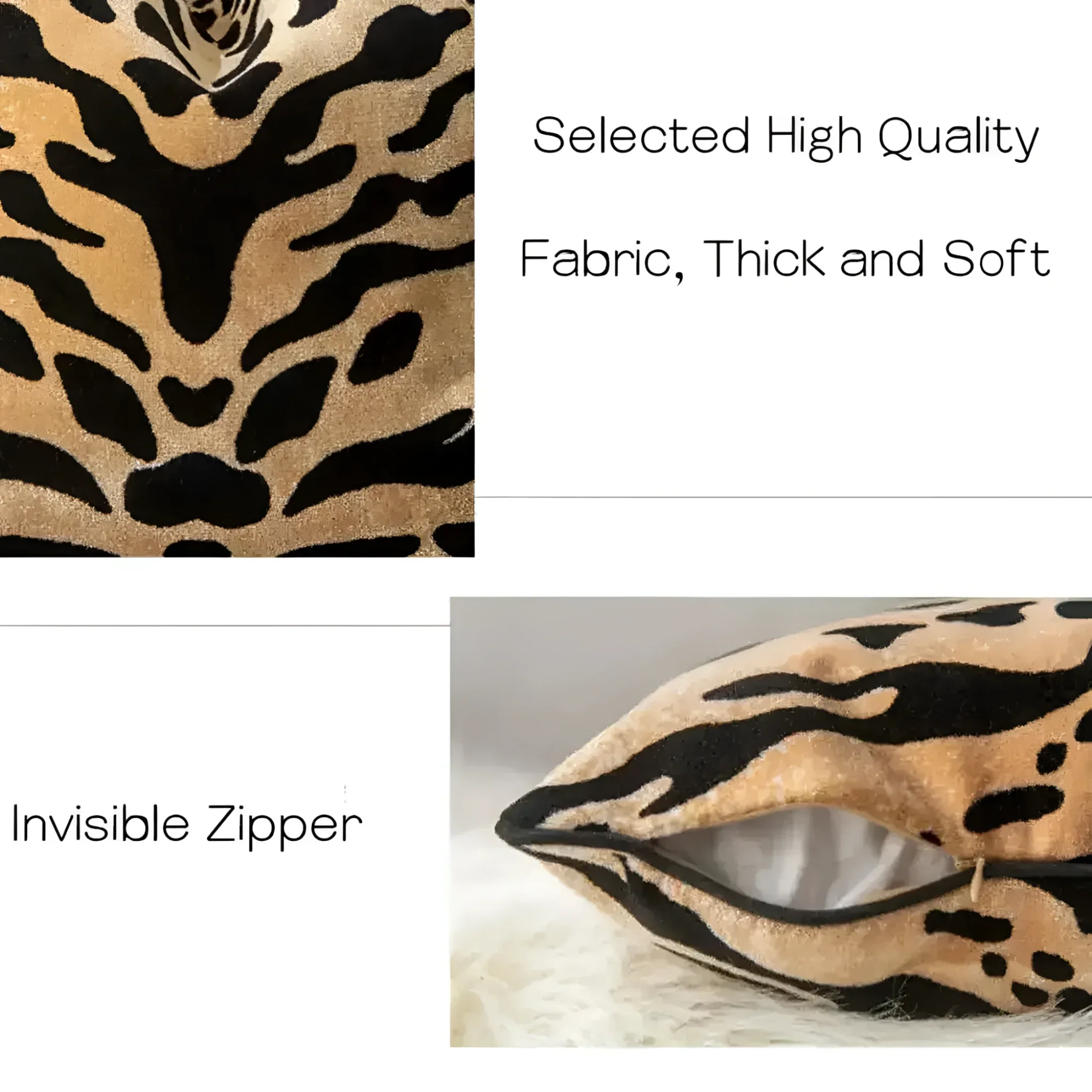 Tiger Pattern Velvet Decorative Throw Pillow Cover - Image 5