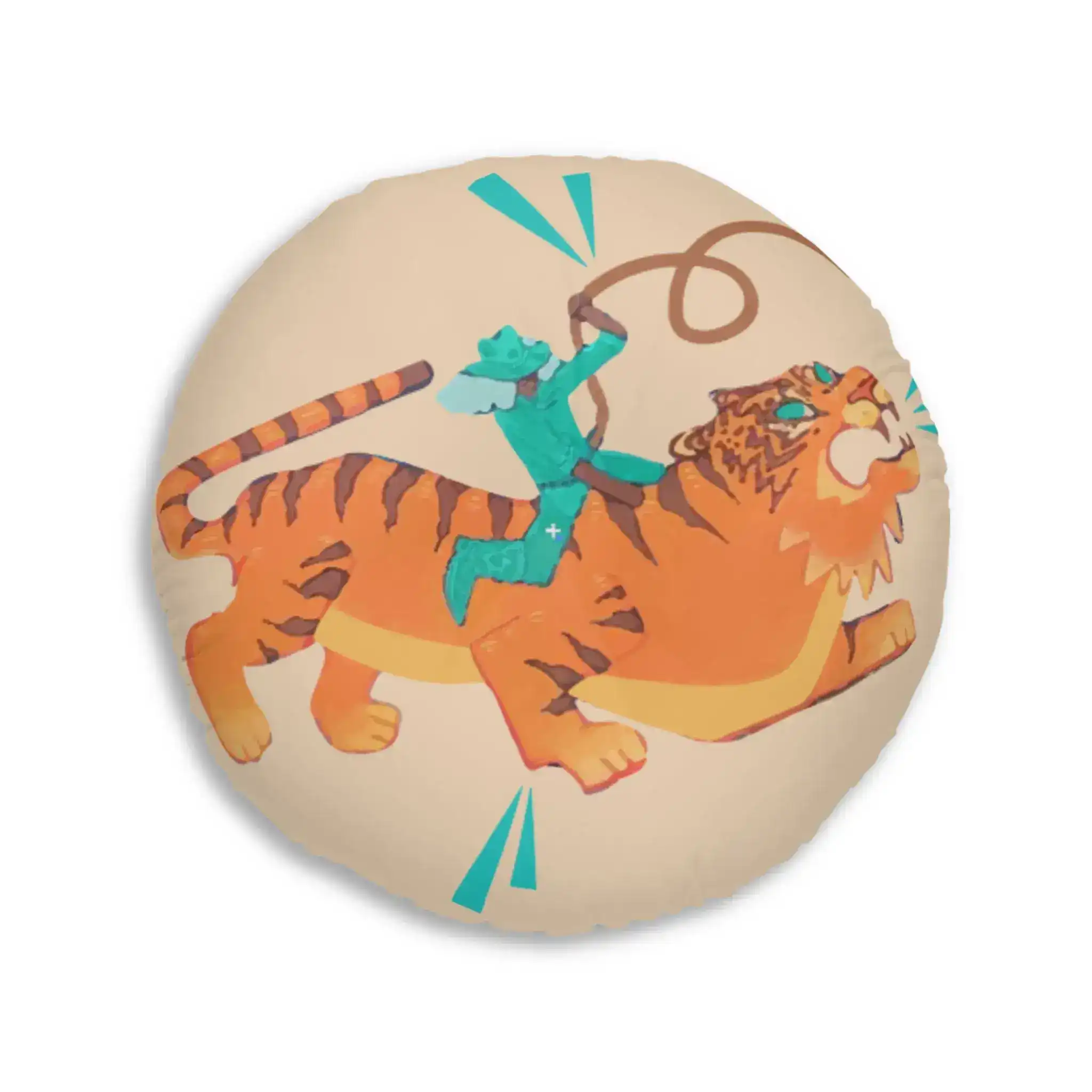 Tiger Rodeo Tufted Round Floor Pillow - Image 6