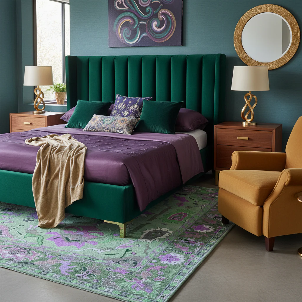 Traditional Floral Hand Tufted Wool Rug - Green - Image 2